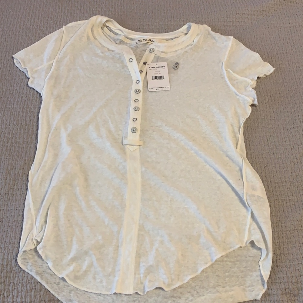 NWT Free People Ivory Short Sleeve